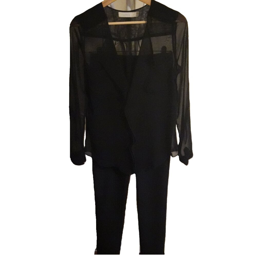 Costa Blanca Sheer Black Top Size XS